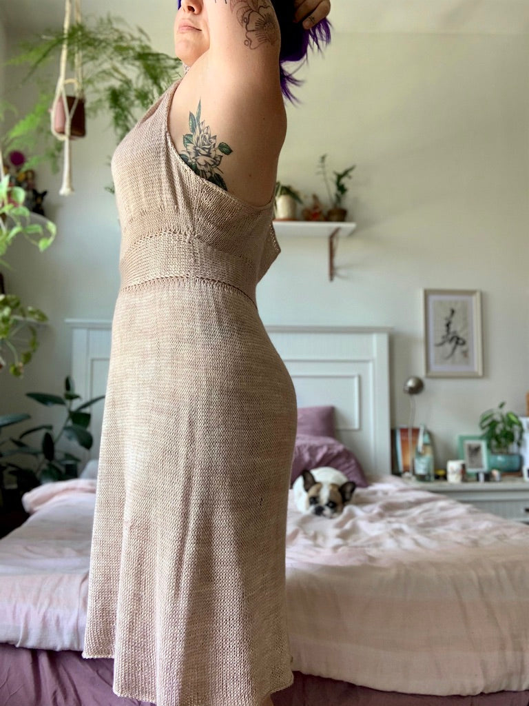 renard silk dress slip knitting pattern by elizabeth margaret One Wild Designs renard silk dress slip knitting pattern by elizabeth margaret One Wild Designs